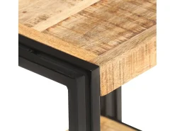 vidaxl Mesa de apoio 40x30x40 cm madeira de mangueira áspera Natural claro