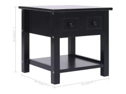 Best vidaxl Mesa de apoio 40x40x40 cm madeira de paulownia Preto