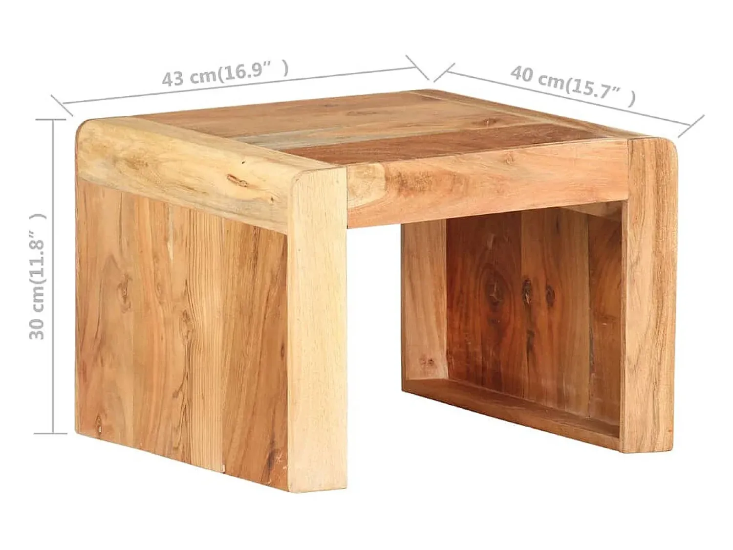Mesa De Apoio|vidaxl Mesa de apoio 43x40x30 cm madeira de acácia maciça Natural claro