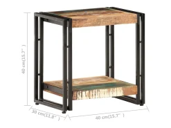 vidaxl Mesa de apoio 40x30x40 cm madeira recuperada maciça^ Mesa De Apoio