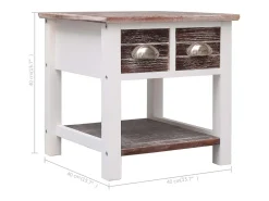 vidaxl Mesa de apoio 40x40x40 cm madeira de paulownia castanho^ Mesa De Apoio