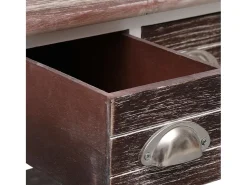 vidaxl Mesa de apoio 40x40x40 cm madeira de paulownia castanho^ Mesa De Apoio