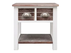 vidaxl Mesa de apoio 40x40x40 cm madeira de paulownia castanho^ Mesa De Apoio