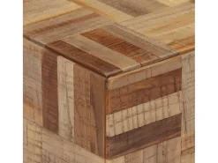 Outlet vidaxl Mesa de apoio 40x40x45 cm madeira de teca recuperada maciça Cinzento
