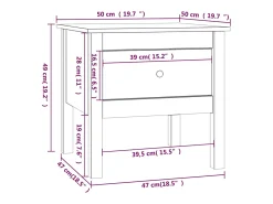 Mesa De Apoio|vidaxl Mesa de apoio 50x50x49 cm pinho maciço Branco