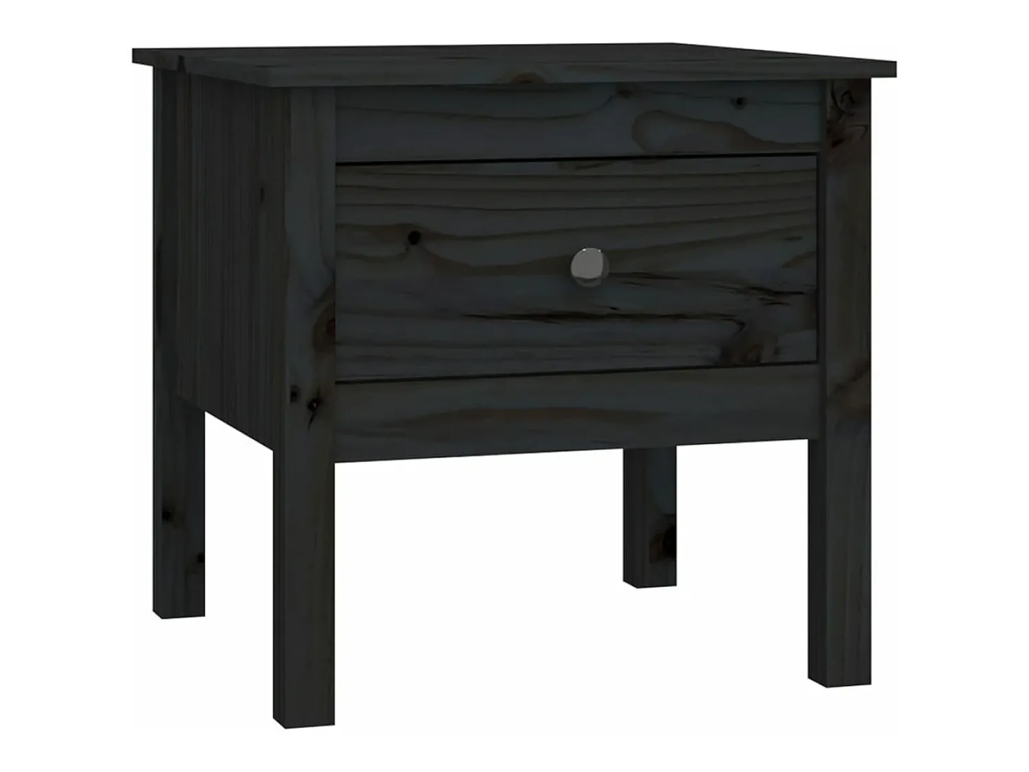 Discount vidaxl Mesa de apoio 50x50x49 cm pinho maciço Preto