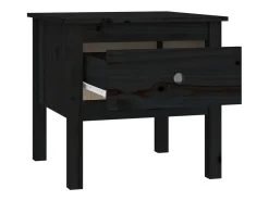 Discount vidaxl Mesa de apoio 50x50x49 cm pinho maciço Preto