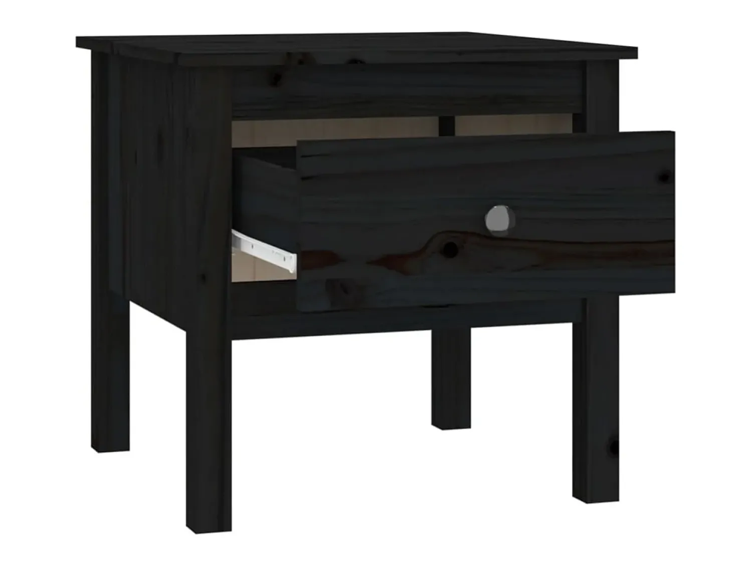 Discount vidaxl Mesa de apoio 50x50x49 cm pinho maciço Preto