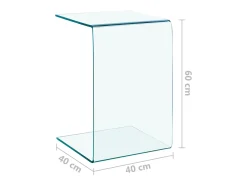 Mesa De Apoio*vidaxl Mesa de apoio 40x40x60 cm vidro temperado Transparente
