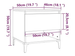 Mesa De Apoio|vidaxl Mesa de apoio 50x46x50 derivados de madeira Preto