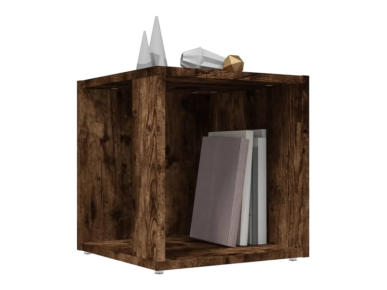 Mesa De Apoio* Mesa de apoio 33x33x34,5cm derivados de madeira carvalho fumado PT289982 Castanho