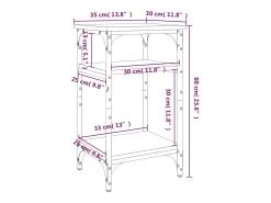 Sale vidaxl Mesa de apoio 35x30x60cm derivados de madeira carvalho castanho Natural claro