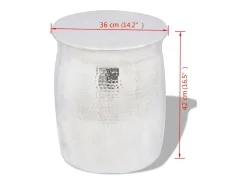 Mesa De Centro|vidaxl Mesa de apoio/banco em alumínio martelado, Prateado