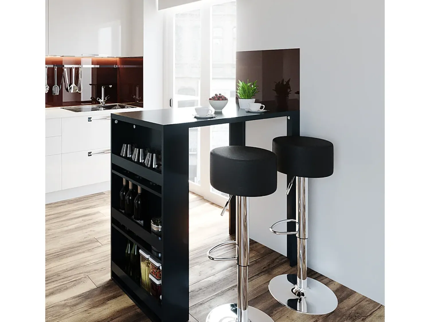 Móvel De Bar|Vicco Mesa de bar antracite 57x117x106 Cinza antracite