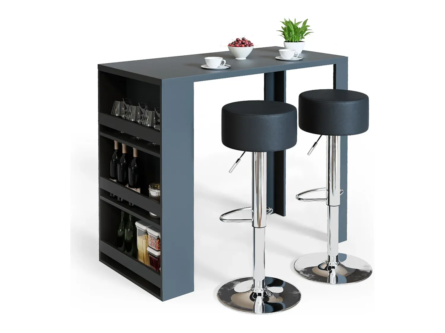 Móvel De Bar|Vicco Mesa de bar antracite 57x117x106 Cinza antracite
