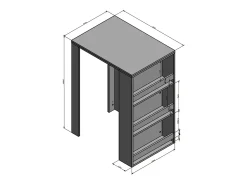 Móvel De Bar*Vicco Mesa de bar antracite 57x80x106 Cinza antracite