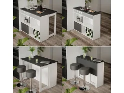 Móvel De Bar*Vicco Mesa de bar antracite/branco 116x37x90.5 dominic Cinza antracite