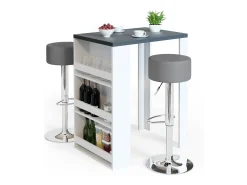 New Vicco Mesa de bar antracite/branco 57x80x106 Cinza antracite