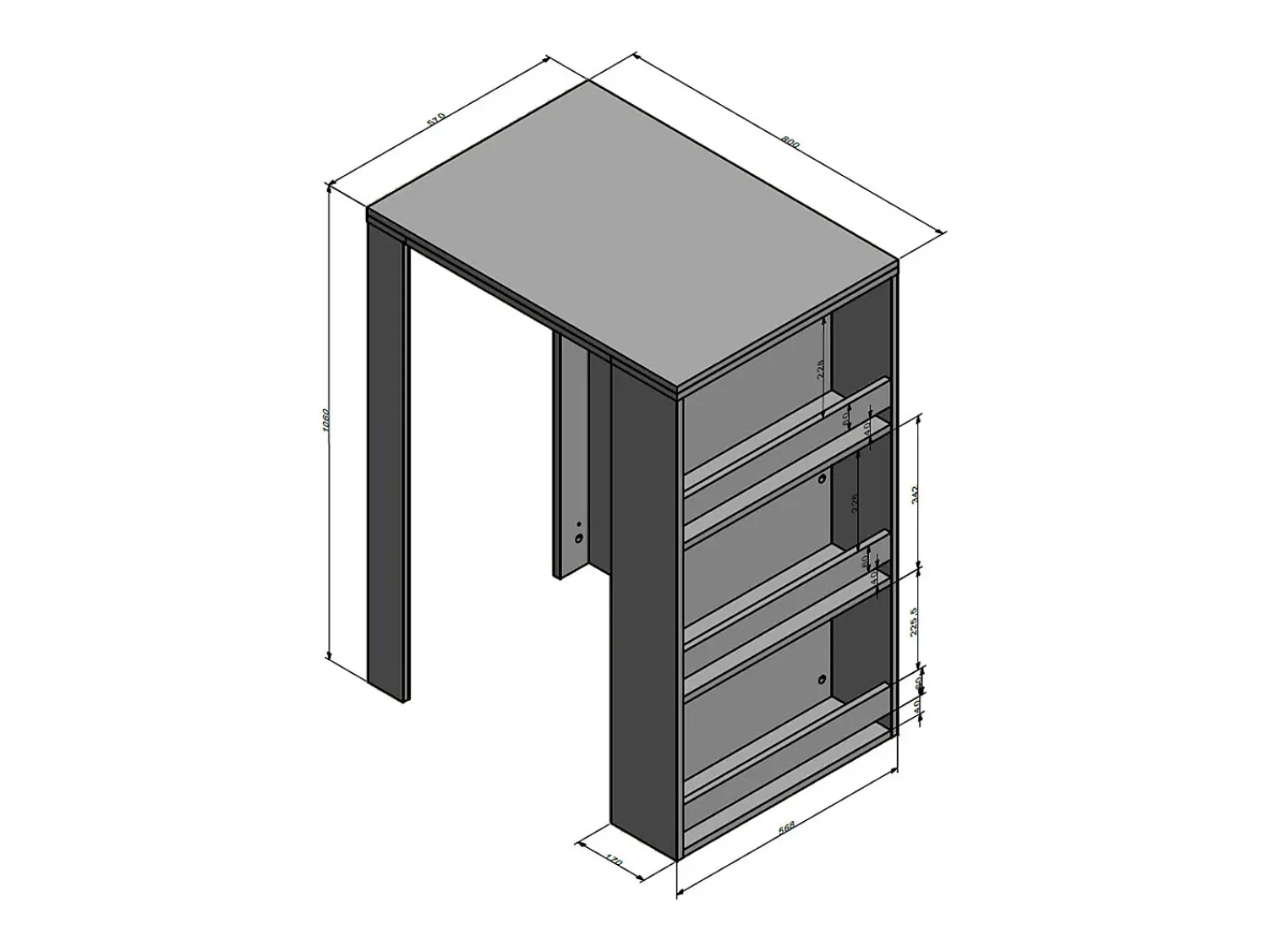 Móvel De Bar|Vicco Mesa de bar 57x80x106 Branco
