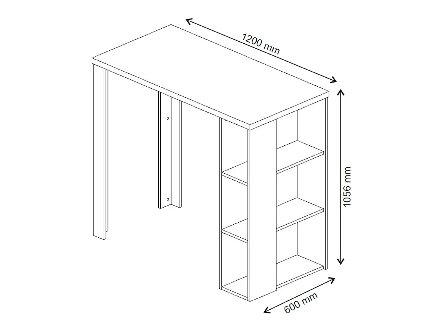 Vicco Mesa de bar 120x60x105.6 noel^ Móvel De Bar