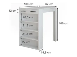 Vicco Mesa de bar 67x100x106 repose^ Móvel De Bar