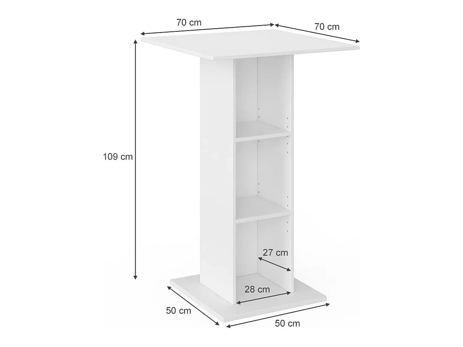 Móvel De Bar|Vicco Mesa de bar 70x70x109 rodeo Branco