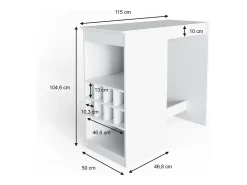 Móvel De Bar|Vicco Mesa de bar 115x50x104.6 ross Branco