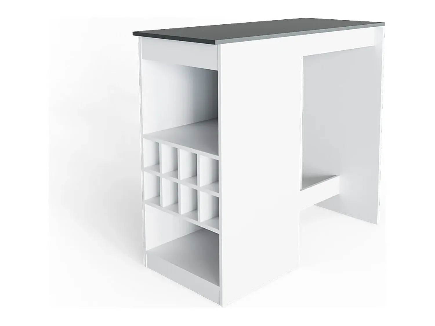 Móvel De Bar*Vicco Mesa de bar branco/antracite 115x50x104.6 ross Cinza antracite