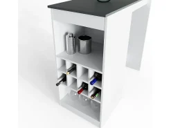 Móvel De Bar*Vicco Mesa de bar branco/antracite 115x50x104.6 ross Cinza antracite