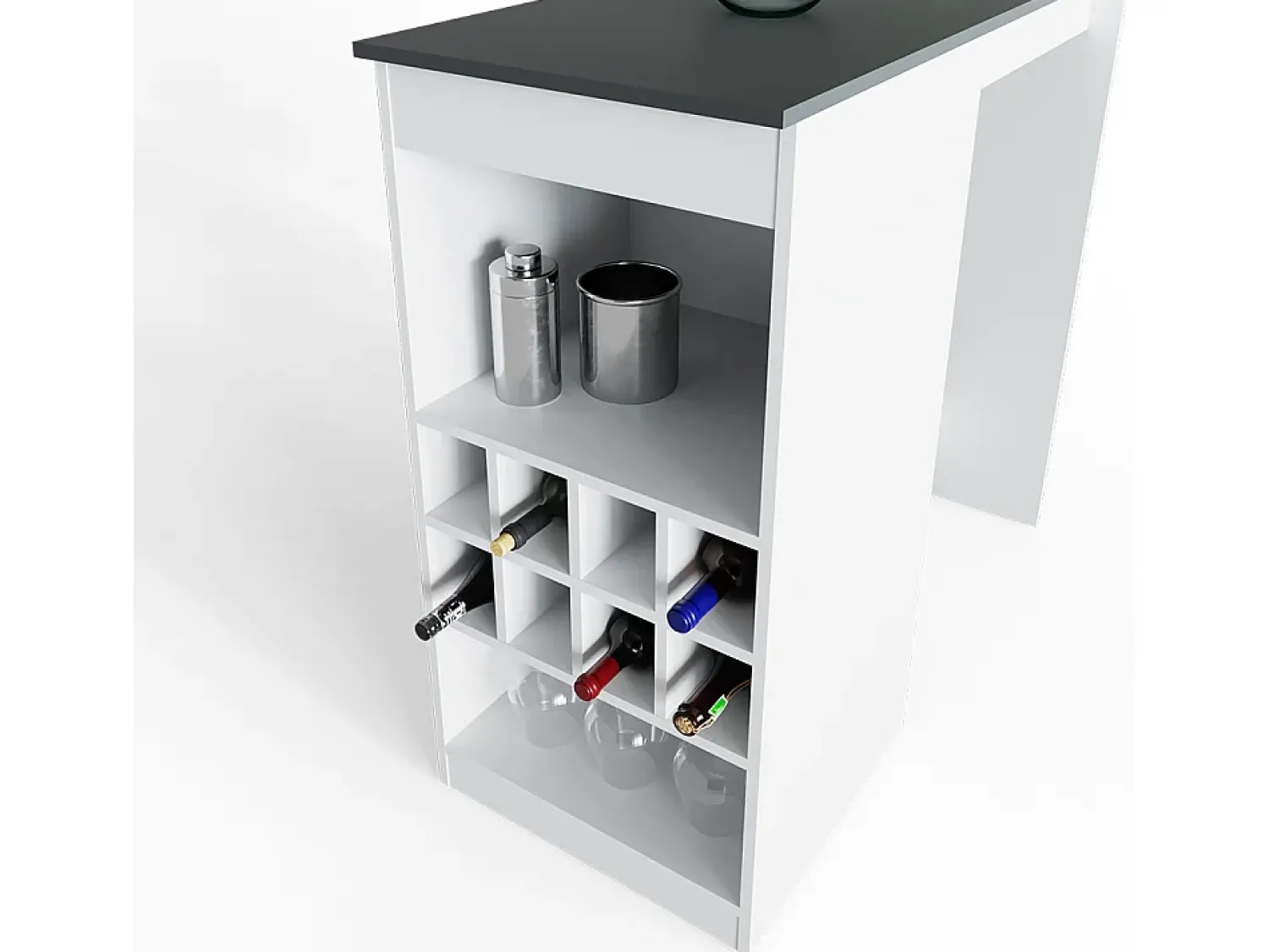Móvel De Bar*Vicco Mesa de bar branco/antracite 115x50x104.6 ross Cinza antracite