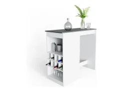 Móvel De Bar*Vicco Mesa de bar branco/antracite 115x50x104.6 ross Cinza antracite