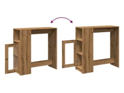 Móvel De Bar|vidaxl Mesa de bar c/ prateleiras derivados madeira carvalho artisiano Natural claro