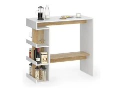 Vicco Mesa de bar carvalho branco/dourado 108x50x103 dana Natural escuro