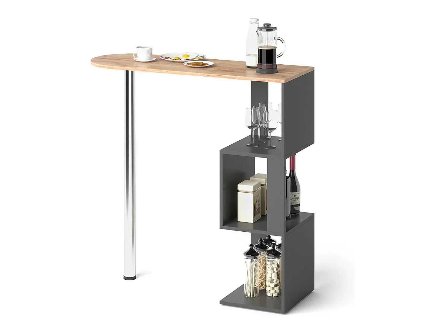 Vicco Mesa de bar carvalho goldkraft 113x39.8x111.8 vincent^ Móvel De Bar
