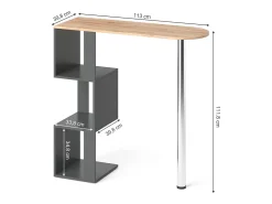 Vicco Mesa de bar carvalho goldkraft 113x39.8x111.8 vincent^ Móvel De Bar