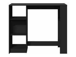 New vidaxl Mesa de bar com prateleiras derivados de madeira Preto