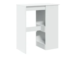Móvel De Bar|vidaxl Mesa de bar com prateleiras derivados de madeira Branco