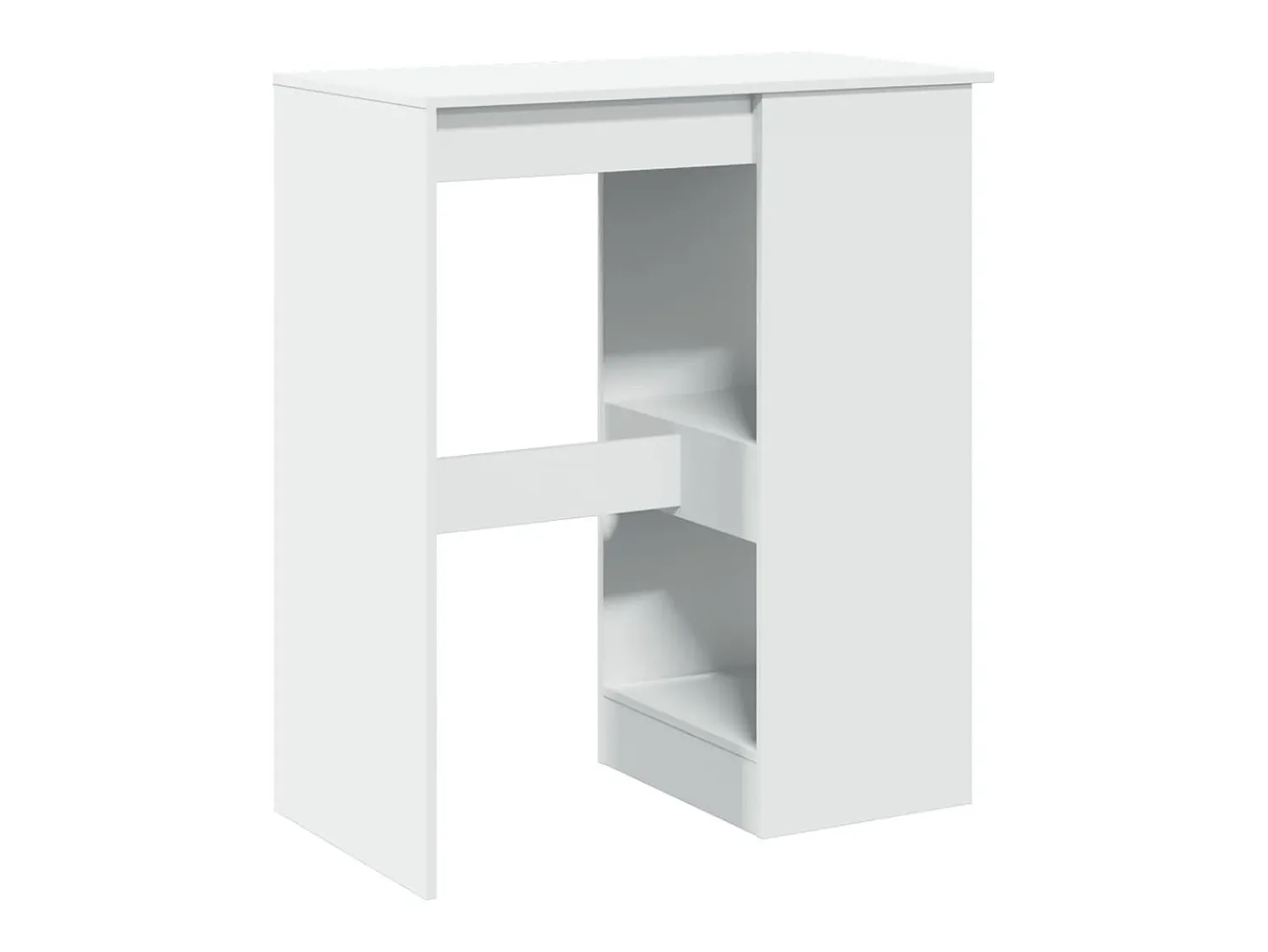 Móvel De Bar|vidaxl Mesa de bar com prateleiras derivados de madeira Branco