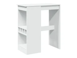 Móvel De Bar|vidaxl Mesa de bar com prateleiras derivados de madeira Branco