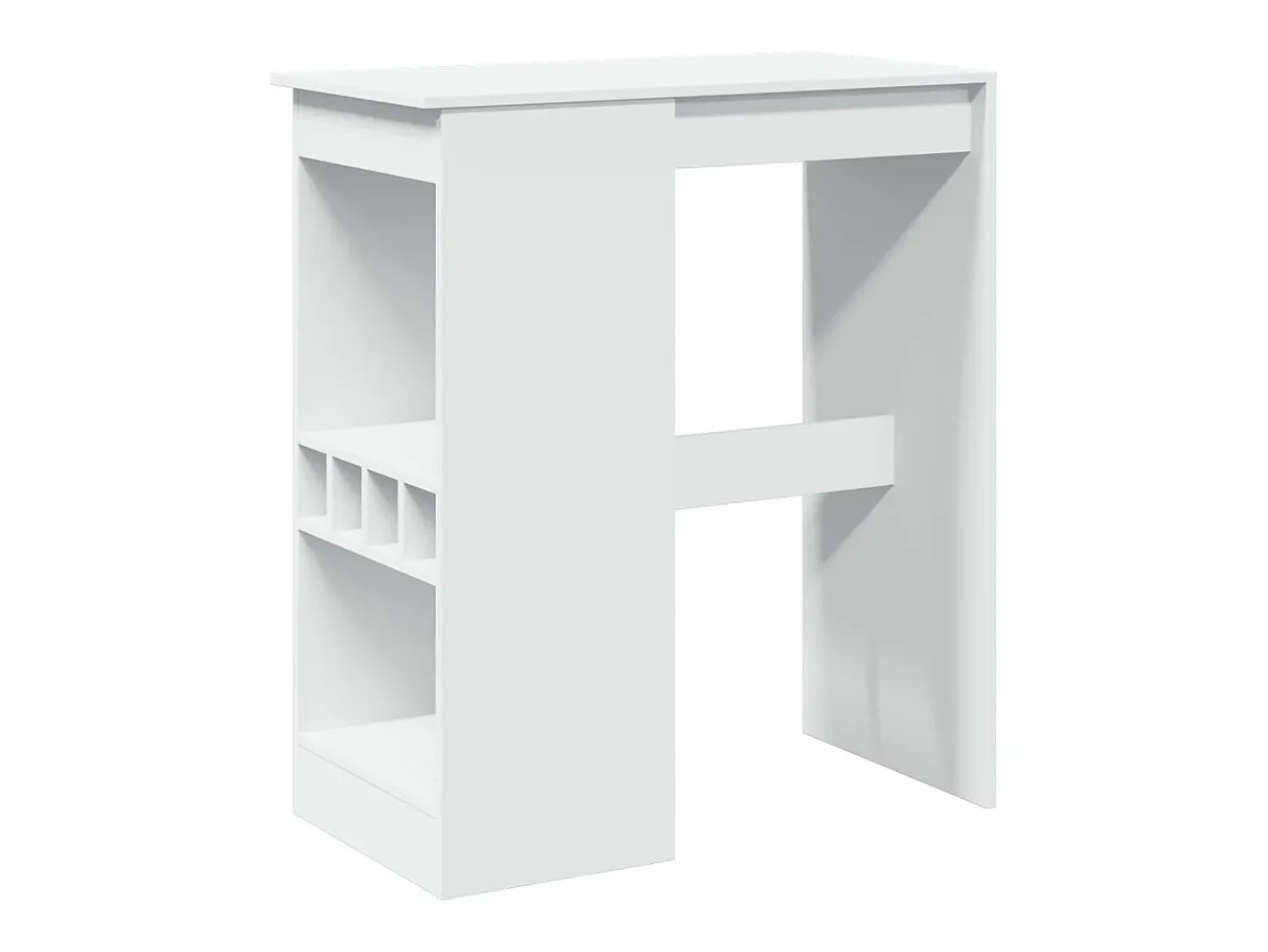 Móvel De Bar|vidaxl Mesa de bar com prateleiras derivados de madeira Branco