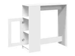 vidaxl Mesa de bar com prateleiras derivados de madeira Branco