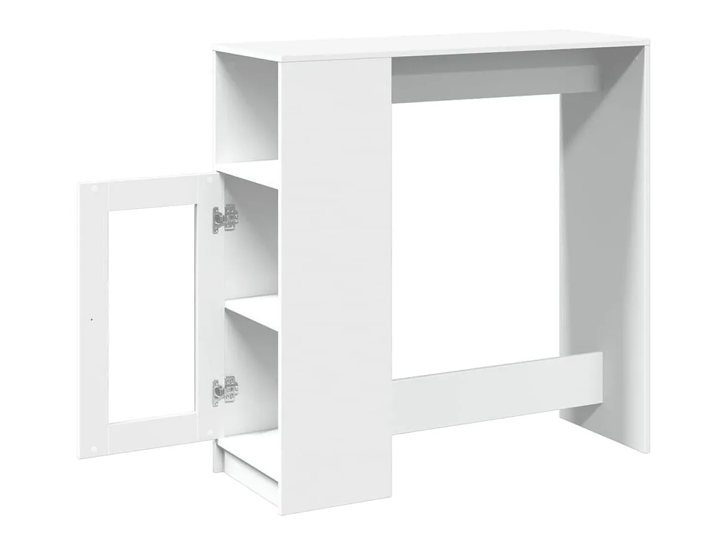 vidaxl Mesa de bar com prateleiras derivados de madeira Branco