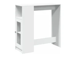 vidaxl Mesa de bar com prateleiras derivados de madeira Branco