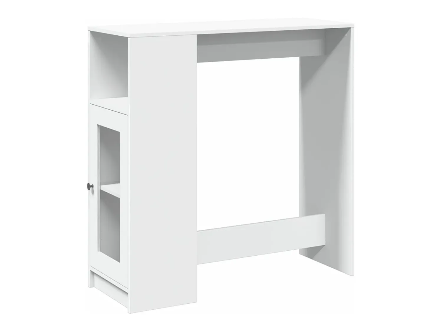 vidaxl Mesa de bar com prateleiras derivados de madeira Branco