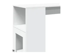 vidaxl Mesa de bar com prateleiras derivados de madeira Branco