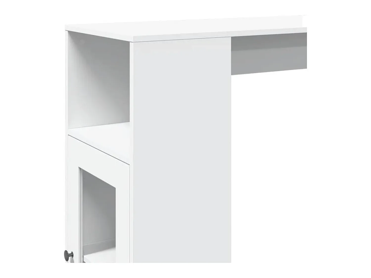 vidaxl Mesa de bar com prateleiras derivados de madeira Branco