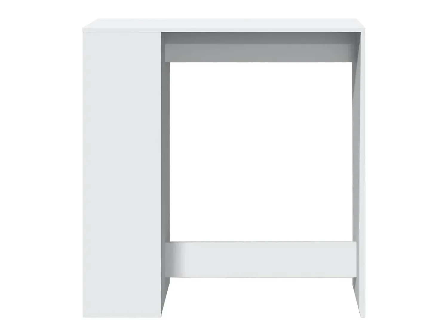 vidaxl Mesa de bar com prateleiras derivados de madeira Branco