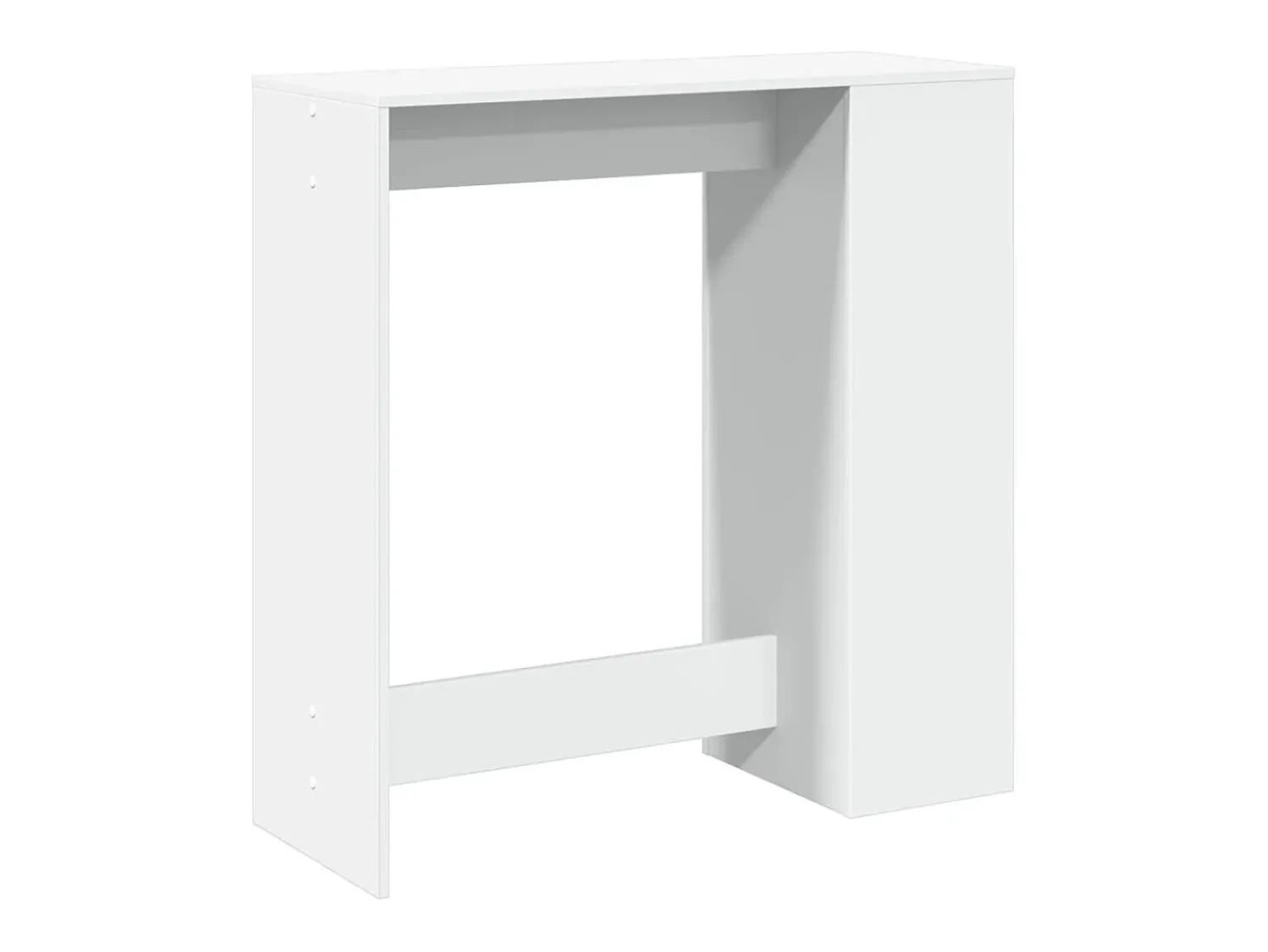 vidaxl Mesa de bar com prateleiras derivados de madeira Branco