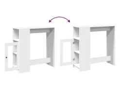 vidaxl Mesa de bar com prateleiras derivados de madeira Branco