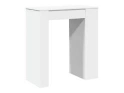 Móvel De Bar*vidaxl Mesa de bar com prateleiras derivados de madeira Branco